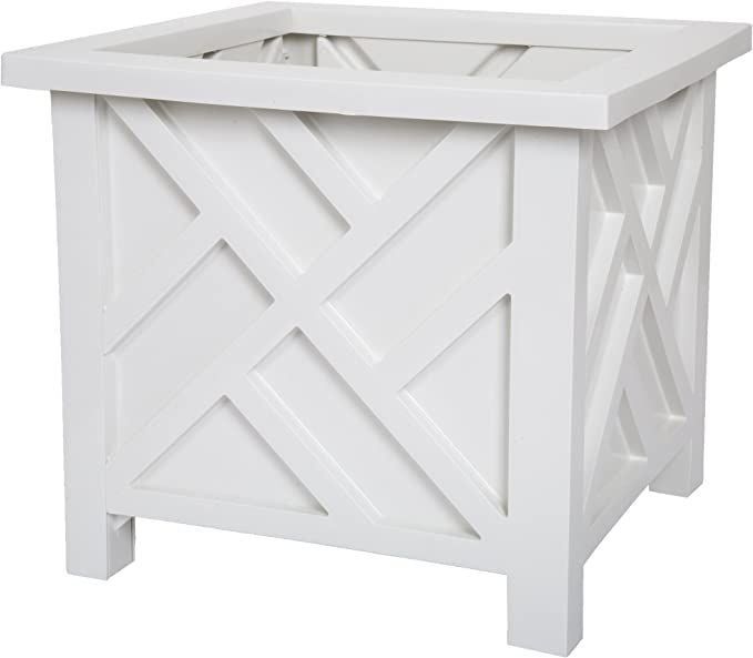 Pure Garden 50-116, White Garden Box Planter-Lattice Design | Amazon (US)