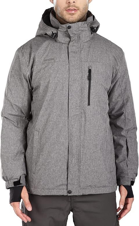 FREE SOLDIER Men's Waterproof Ski Snow Jacket Fleece Lined Warm Winter Rain Jacket with Hood Full... | Amazon (US)
