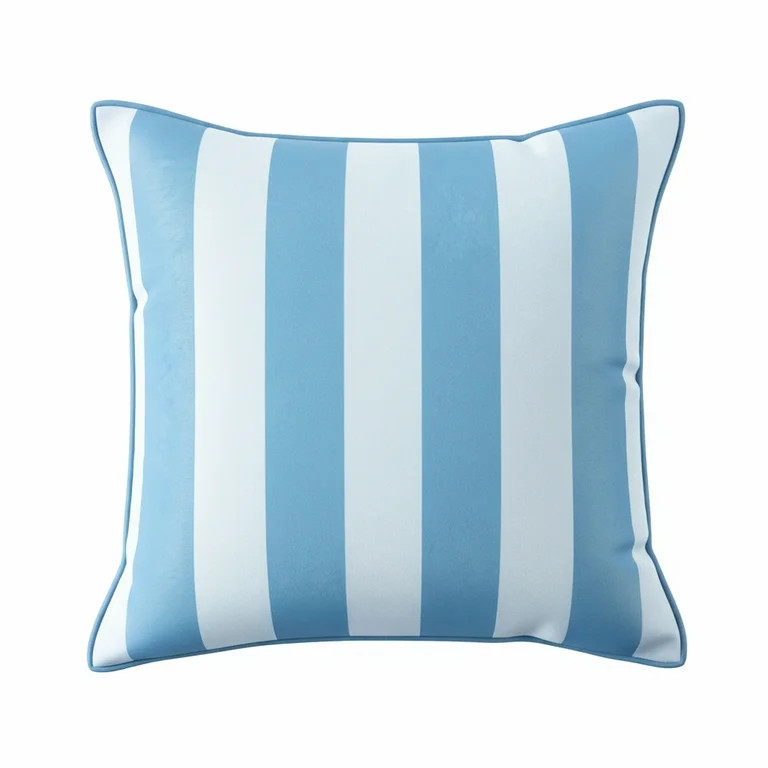 Mainstays 16 in x 16 in Lt Blue Cabana Outdoor Pillow, Light Blue | Walmart (US)