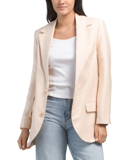 Linen Blend Violet Tailleur Blazer | TJ Maxx