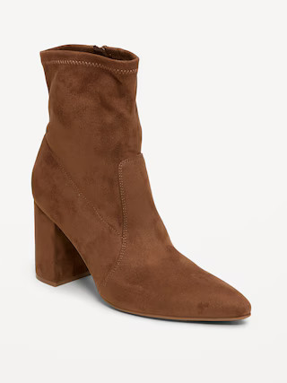 Faux-Suede Heeled Boots for Women | Old Navy (US)