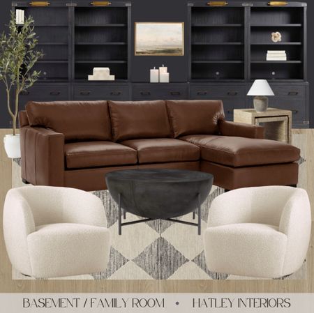 family room/basement mood board //


leather sofa, boucle accent chairs, cozy accent chairs, diamond area rug, loloi area rug, black coffee table, drum coffee table, round coffee table, built-ins, faux olive tree 

#LTKunder50 #LTKhome #LTKunder100