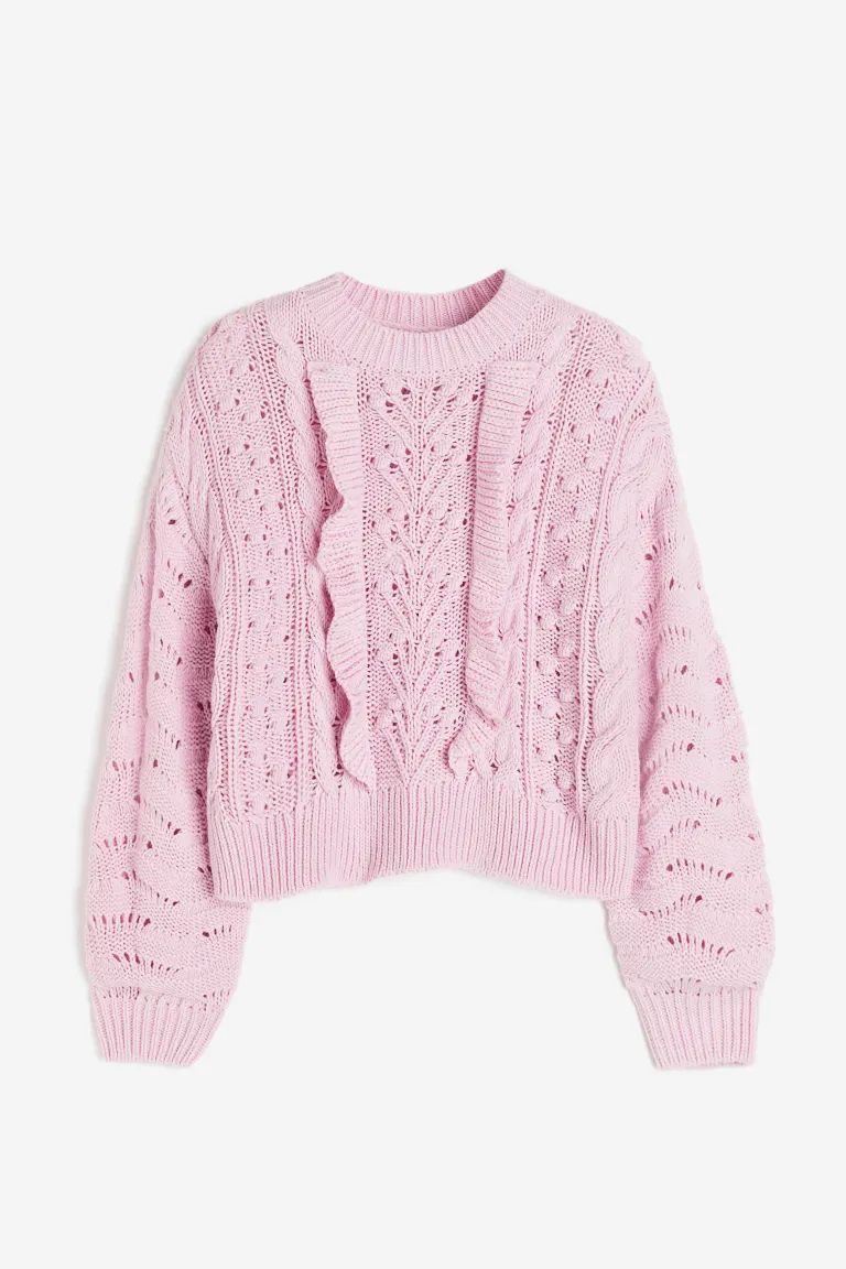 Frill-trimmed jumper | H&M (UK, MY, IN, SG, PH, TW, HK)