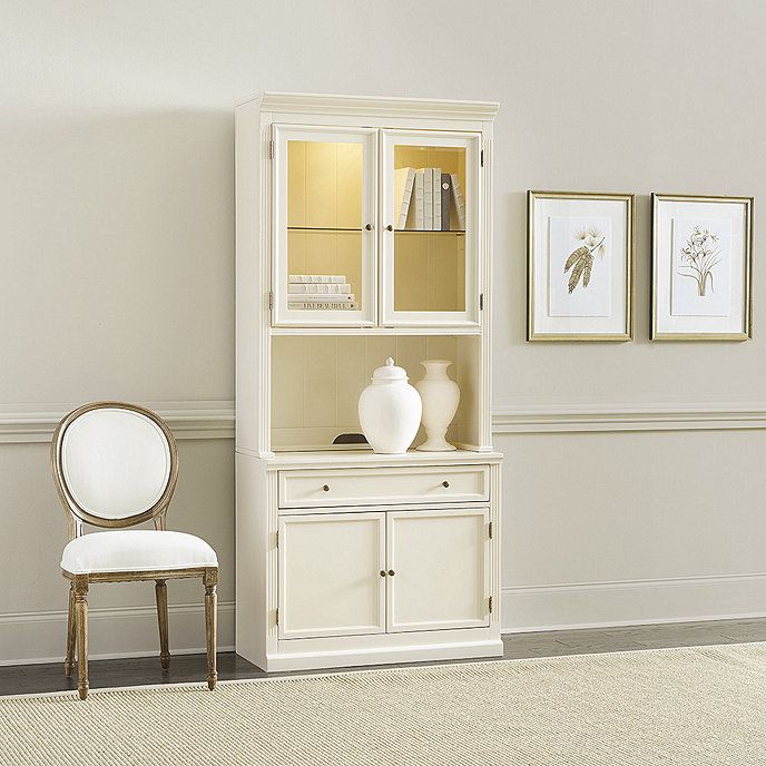 Tuscan Modular Office Cabinet & Hutch with Doors Black | Ballard Designs, Inc.