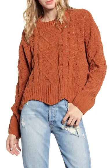 Cable Knit Crewneck Sweater | Nordstrom