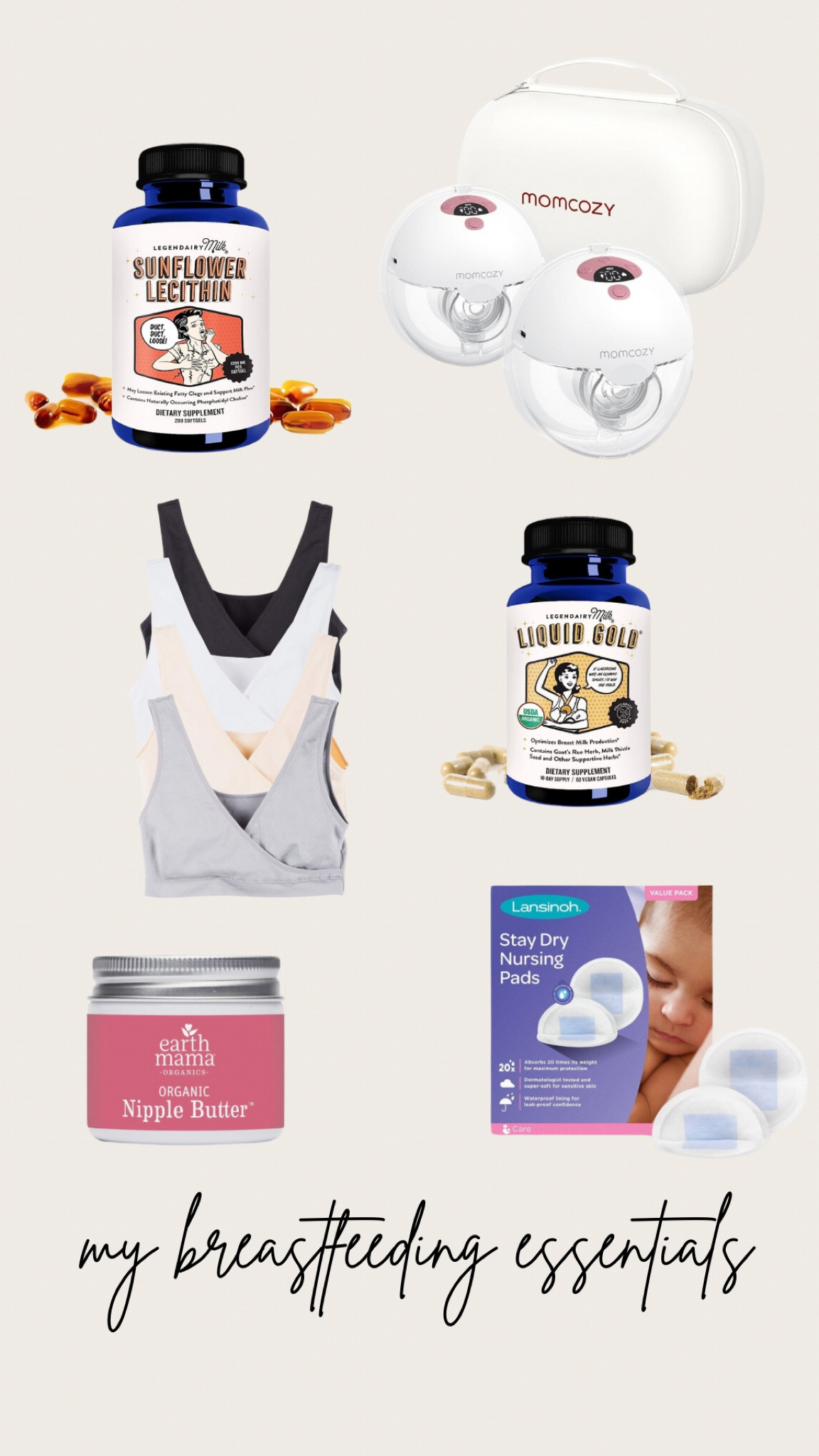 Some of my breastfeeding favorites! 

Nursing bras. Breastfeeding essentials. Sunflower letchin. Liquid gold. Amazon. Momcozy. 

#LTKbaby