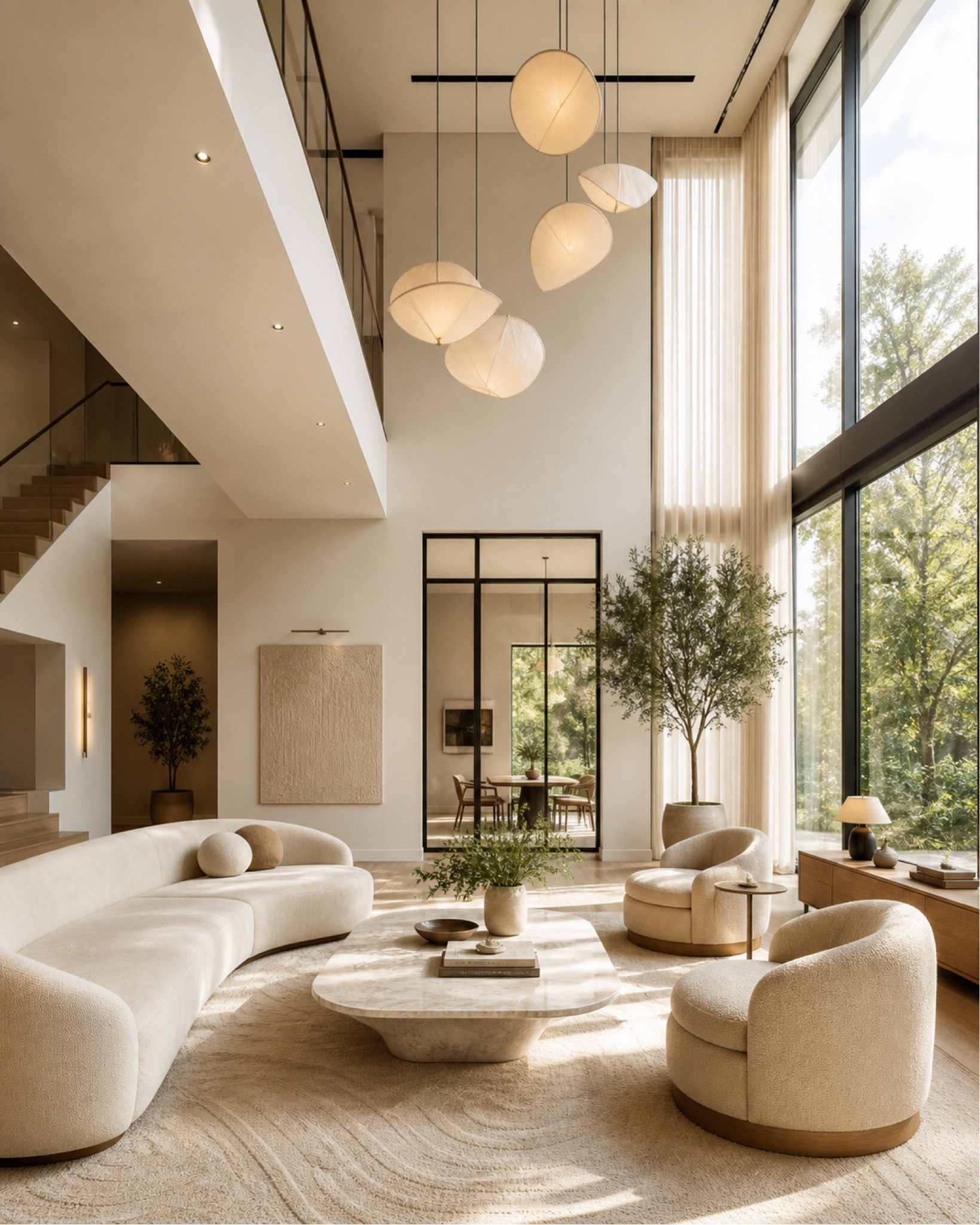 Light-filled living room with soft sculptural seating, warm neutrals, and a calm refined feel.

#livingroomdesign #minimalinterior #neutralinterior #modernlivingroom #interiordesign #homedecor #softminimalism #organicmodern #livingroominspo #curvedfurniture #modernhome #interiorinspo #eleganthome #warmminimalism #homeinspiration #pinteresthome #ltkhome #calmhome #refinedinteriors #contemporaryliving