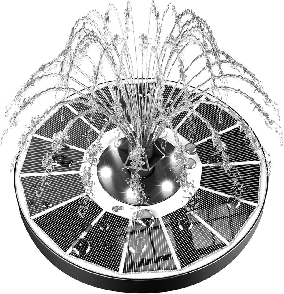 SZMP Solar Fountain Upgraded 100% Glass Panel, 3.5W Floating Solar Powered Water Pump Built-in 20... | Amazon (US)