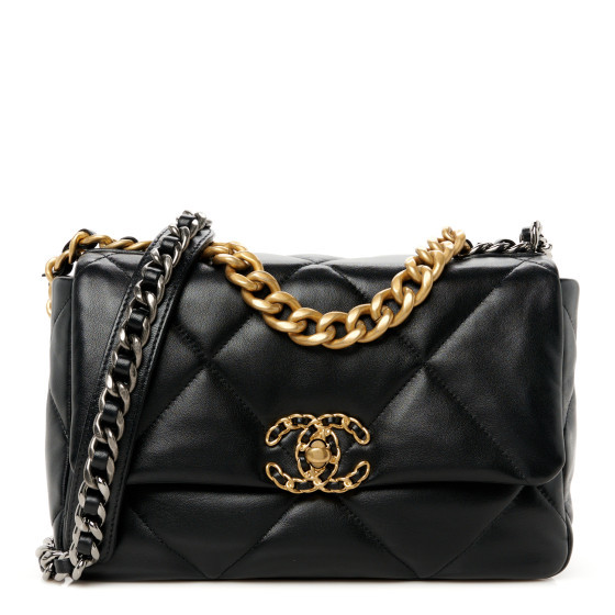 Lambskin Quilted Medium Chanel 19 Flap Black | FASHIONPHILE (US)