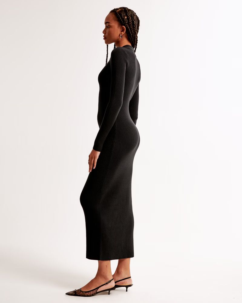 Long-Sleeve Collared Midi Sweater Dress | Abercrombie & Fitch (US)