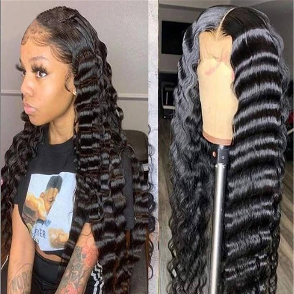 Siyun Show 30 inch 13x6 HD Lace Front Wigs Human Hair Long Loose Deep Wave Lace Frontal Human Hai... | Amazon (US)