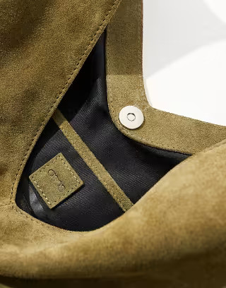 ASOS DESIGN suede tote bag in olive | ASOS (Global)