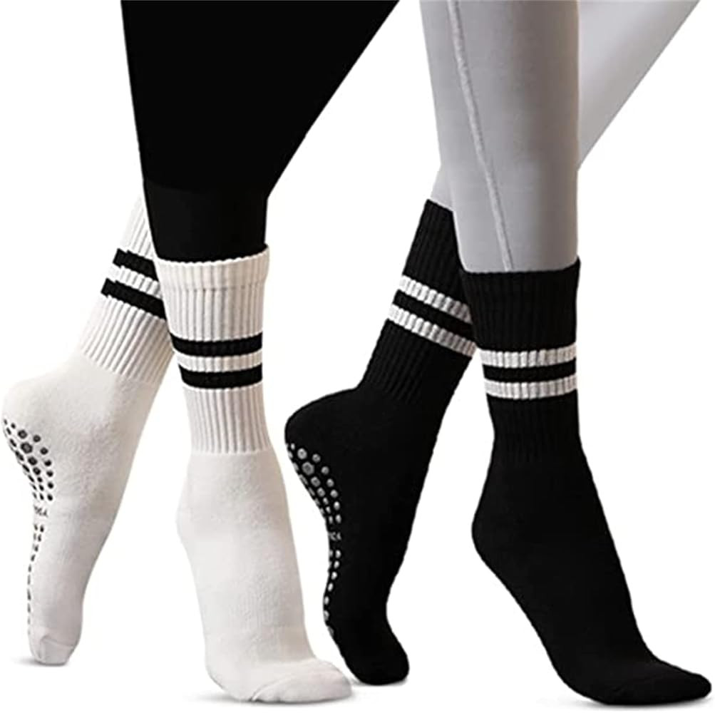 Flydo Pilates Grippy Socks with Grips for Women Yoga Non Slip Long Socks for Pure Barre, Ballet,D... | Amazon (US)