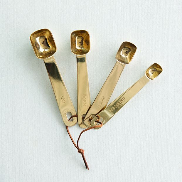 Square Brass Measuring Spoon Set | Antique Farm House