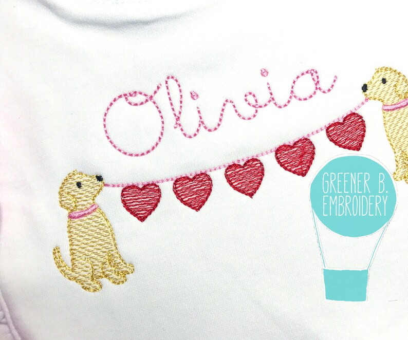 Girl Valentine Bib / Girl Personalized Bib / Dog Heart Bib / Girl's Monogram Bib / Baby's First V... | Etsy (US)