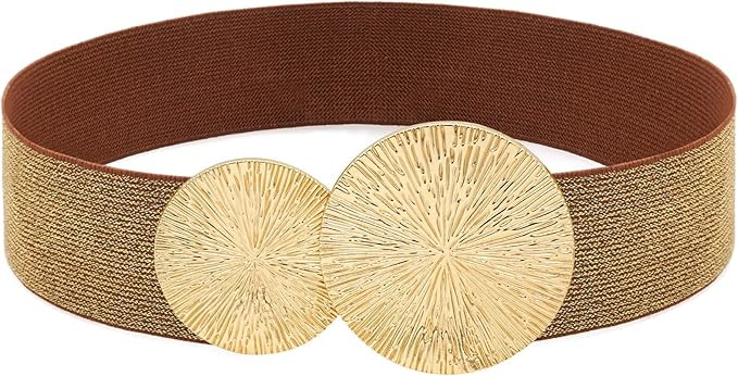 Women Wide Stretchy Waist Belts Elastic Cinch Belt for Dresses | Amazon (US)