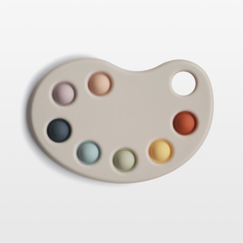Mushie Silicone Paint Palette Baby Press Toy + Reviews | Crate & Kids | Crate & Barrel