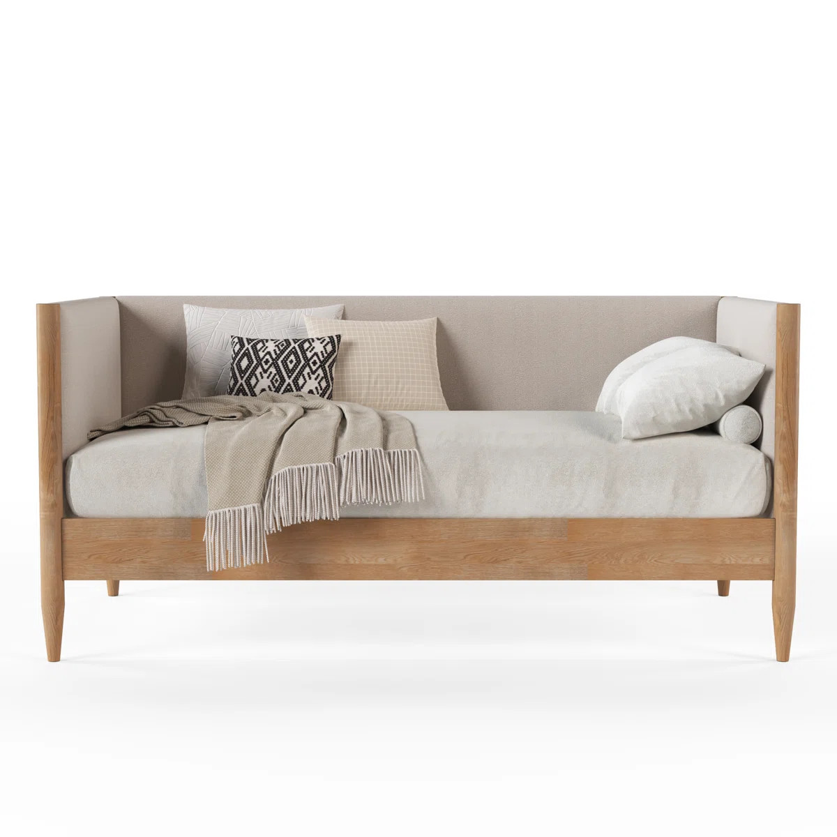 Besan Solid Wood Boucle Upholstered Twin Daybed | Wayfair North America