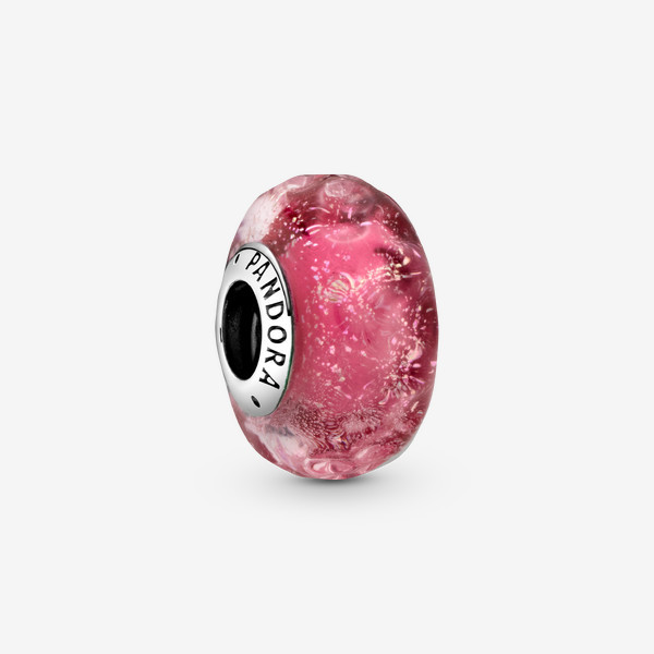Pandora Wavy Fancy Pink Murano Glass Charm | Pandora US