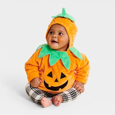 Infant and Toddler Pumpkin Halloween Costume Pullover - Hyde and EEK! Boutique™ Orange 6-12 Months | Target