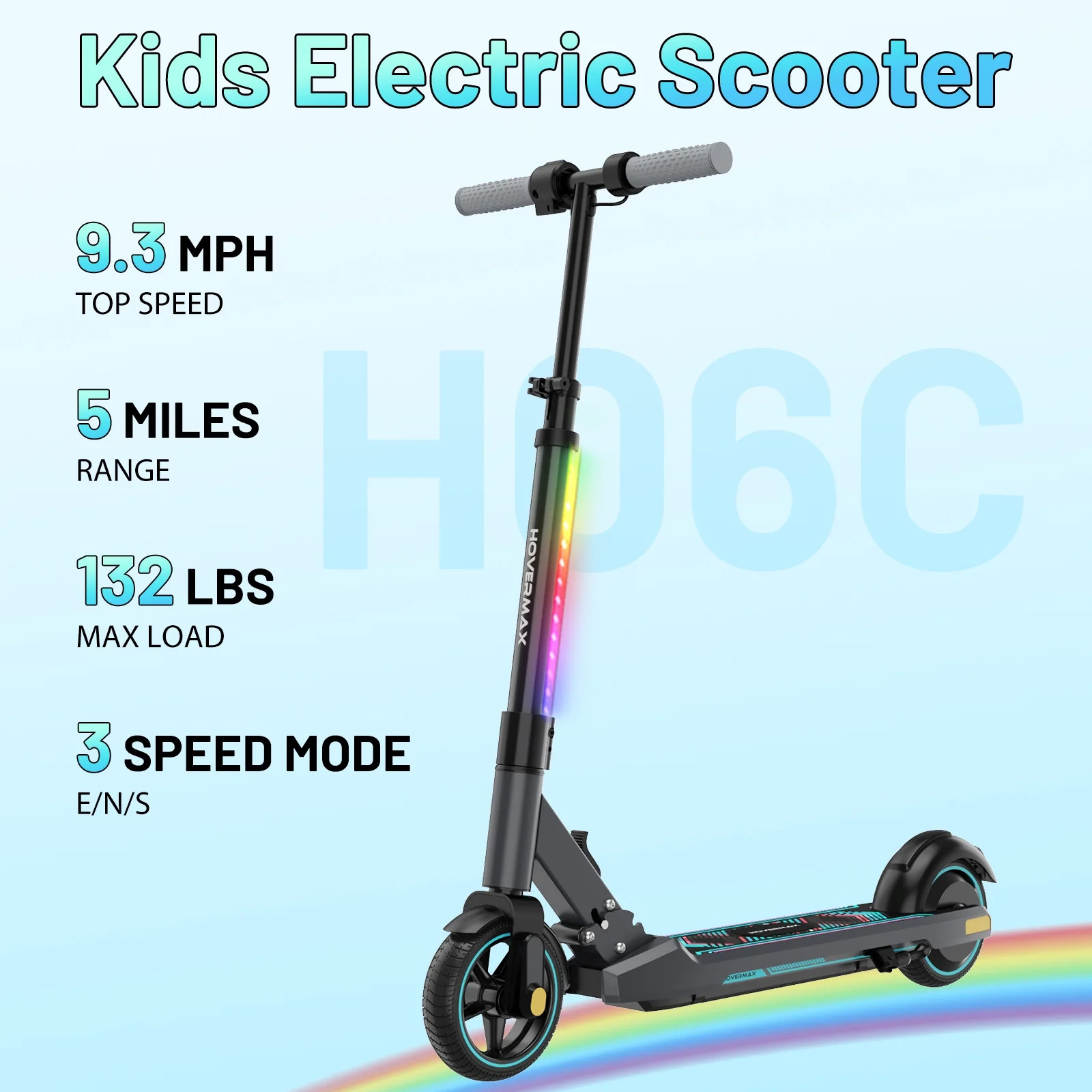HOVERMAX Electric Scooter for Kids Ages 6-12, 150W Motor Max Speed 9.3 MPH, 5 Miles Range, Colorf... | Walmart (US)