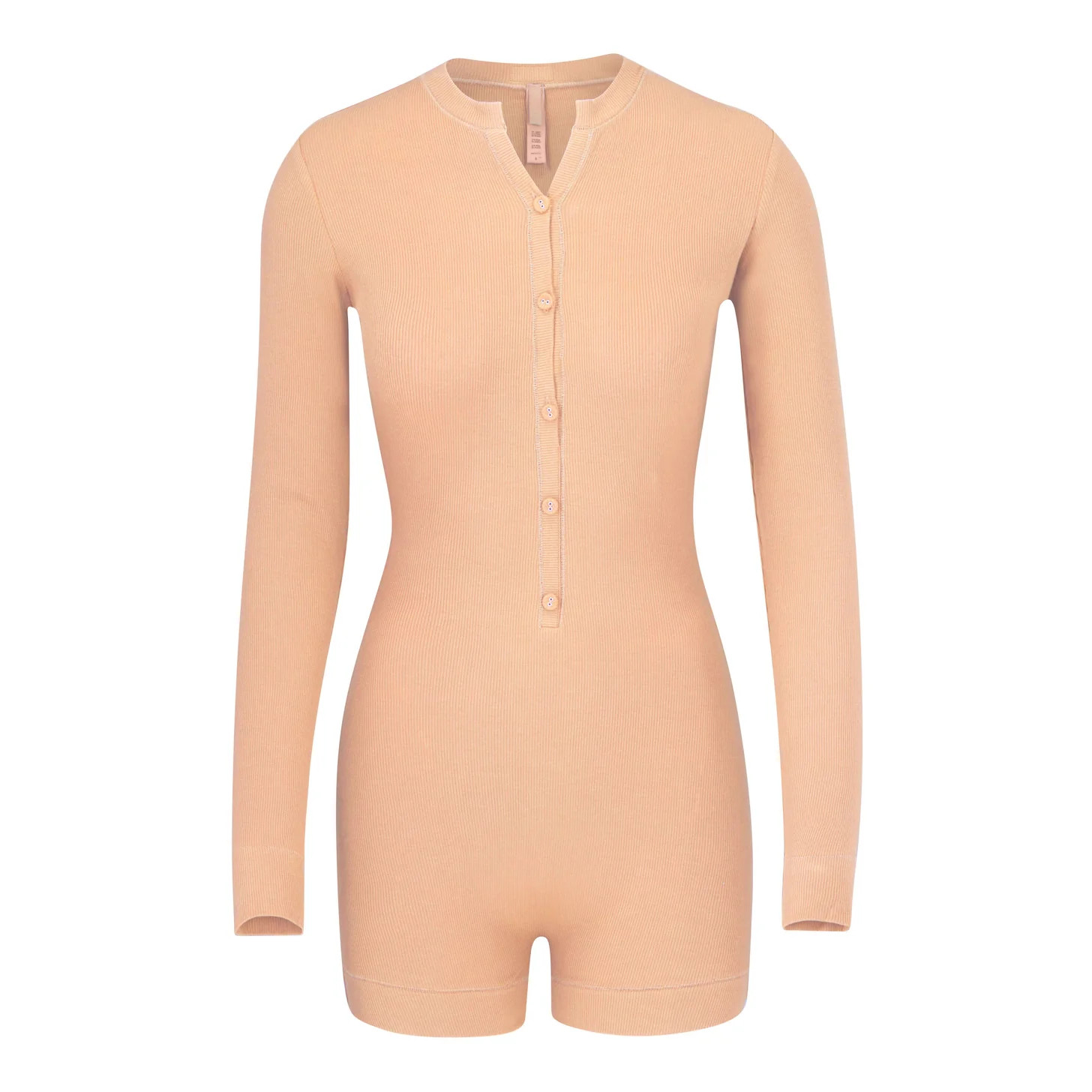 SOFT LOUNGE BUTTON UP HENLEY ONESIE | SKIMS (US)