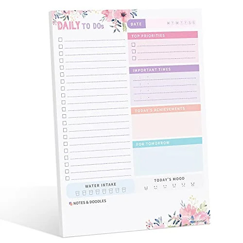 PAIVSUN 2021 Daily Planner To Do List Notepad - Undated Day Planner Note Pad 7.5"x10" - Work Plan... | Walmart (US)