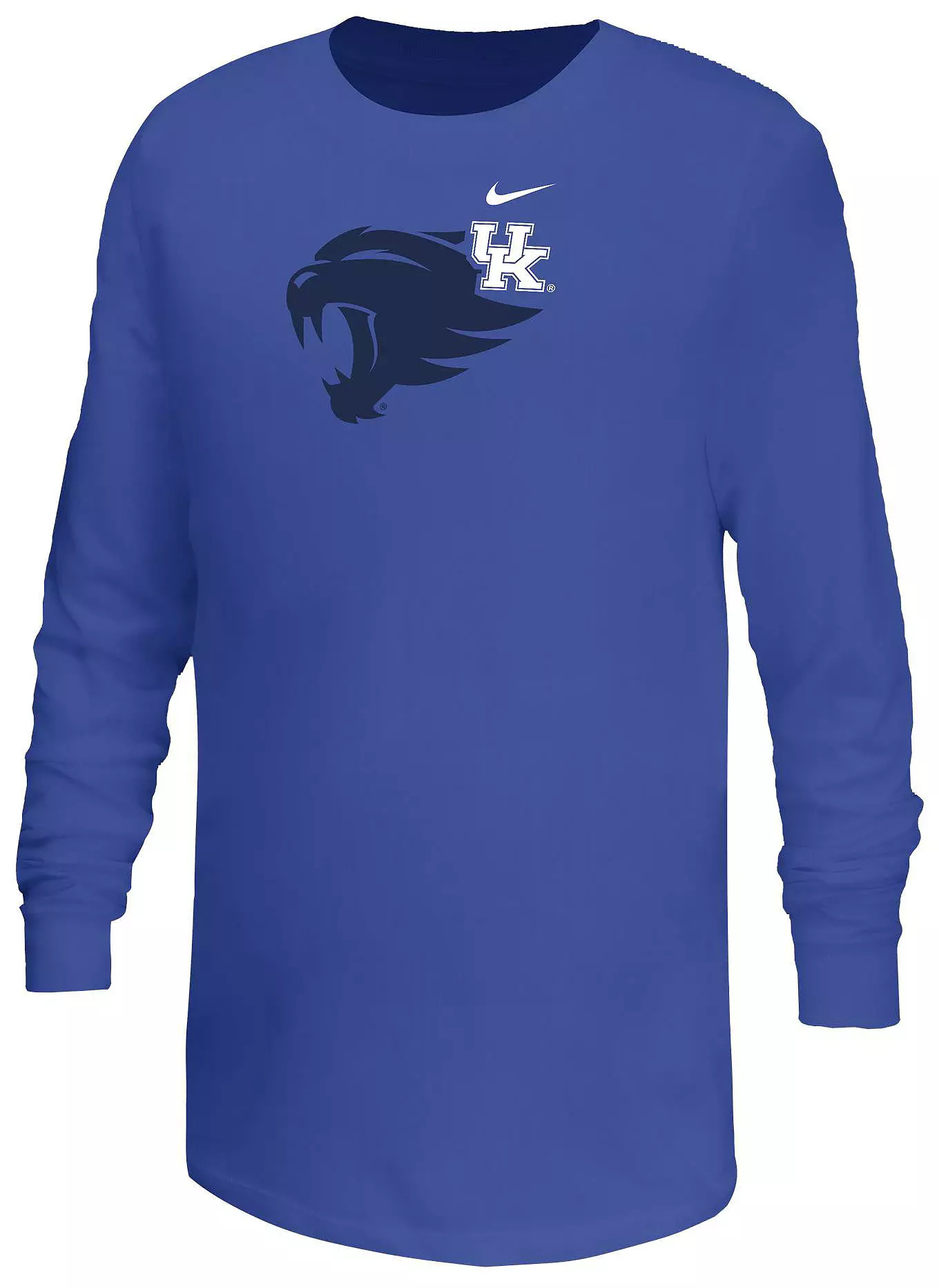 Nike Youth Kentucky Wildcats Royal Core Cotton Mascot Logo Long Sleeve T-Shirt | DICK'S Sporting Goods