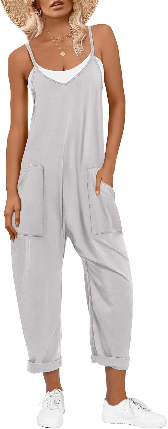 ANRABESS Jumpsuits for Women Summer Casual Sleeveless Overalls | Amazon (US)