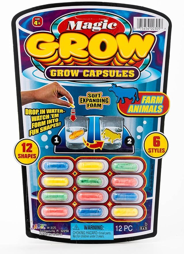 Ja-Ru Magic Grow Capsules, (1 Packs 12 Capsules Assorted). Water Growing Animals Capsules. Great ... | Amazon (US)