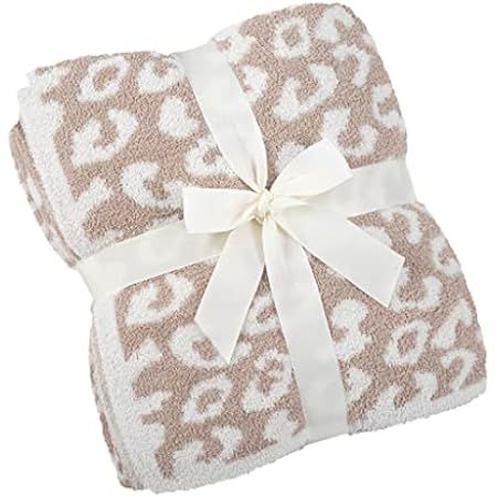 FY FIBER HOUSE Flannel Fleece Throw Microfiber Blanket with 3D Cheetah Print,50 by 60-Inch,Brown | Amazon (US)