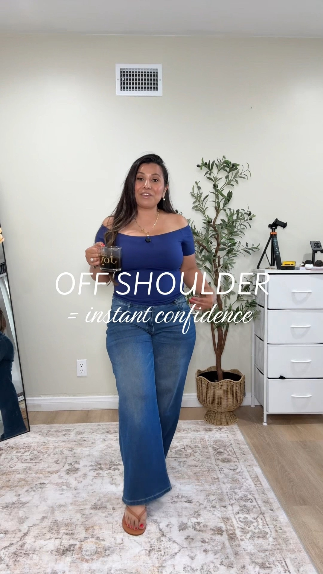 Off Shoulder Tops are elegant chic and stylists they can be dressed up or down. Fitted but not tight, has nice compression in the right places. Summer casual outfits. 

#LTKPetite #LTKMidsize #LTKootd