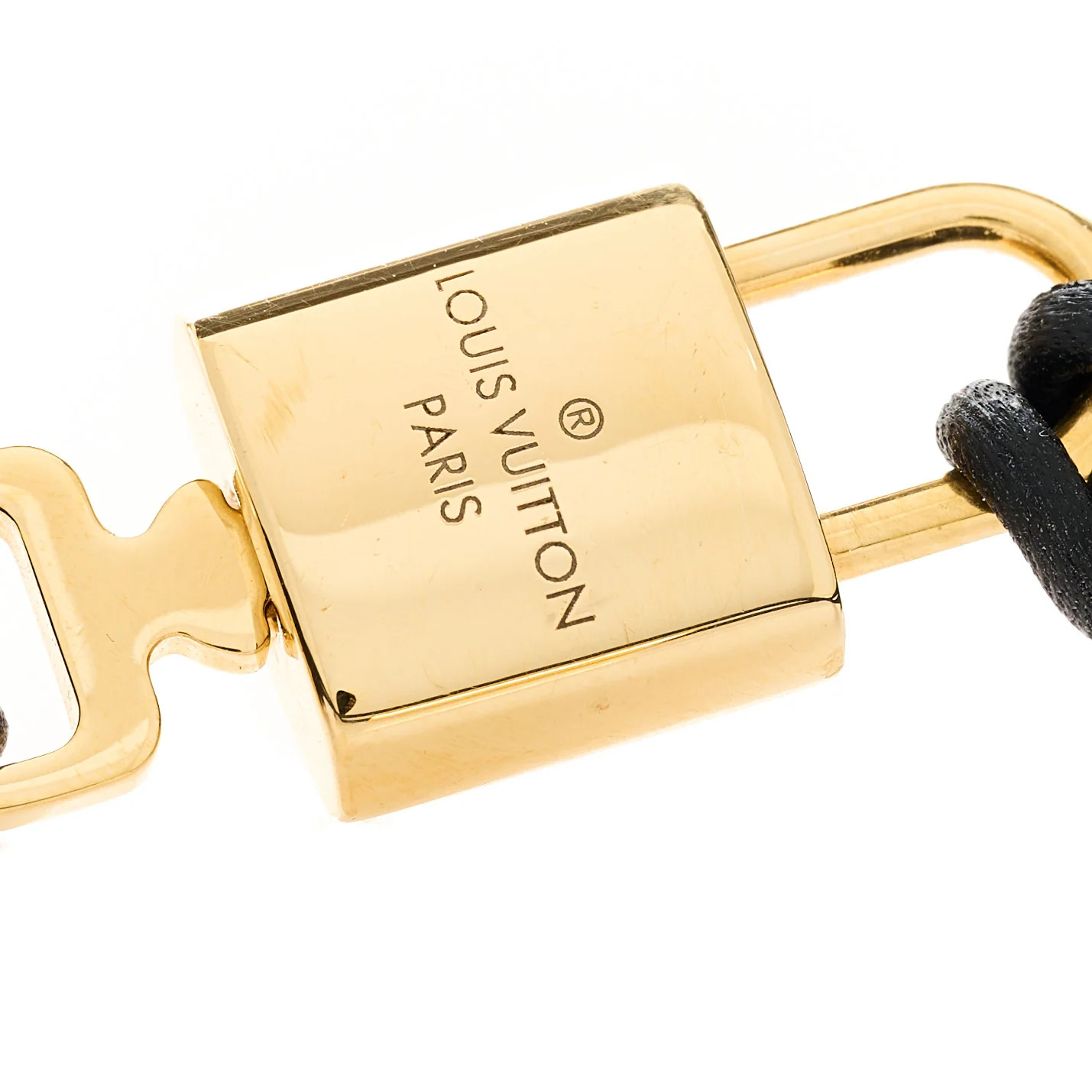 Calfskin LV Padlock Bracelet 17 Black | FASHIONPHILE (US)
