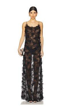 SELEZZA LONDON Astrid Maxi Dress in Midnight Black from Revolve.com | Revolve Clothing (Global)