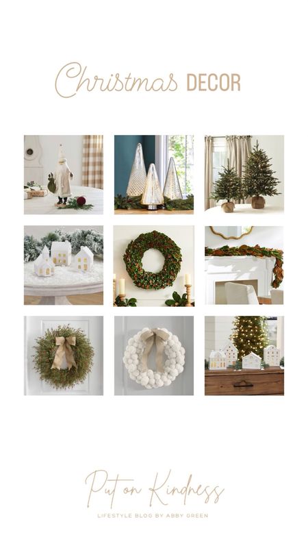 Neutral Christmas decor. Snowy white Santa. Fresh magnolia garland. Fresh magnolia wreath. White ceramic Christmas houses. Table top Christmas trees.

#LTKHoliday #LTKSeasonal #LTKGiftGuide