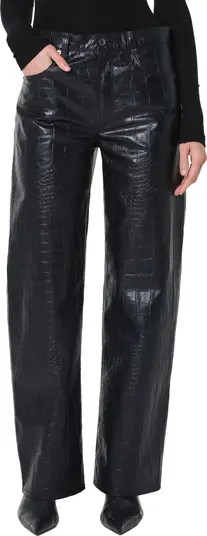 Arc Croc-Embossed Faux Leather Pants | Nordstrom