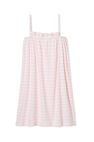 Pima Ruffle Nightgown in Bellini Ombre | LAKE Pajamas