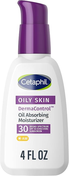 Cetaphil DermaControl Oil Absorbing Moisturizer with SPF 30, For Sensitive, Oily Skin, 4 Fl oz, A... | Amazon (US)