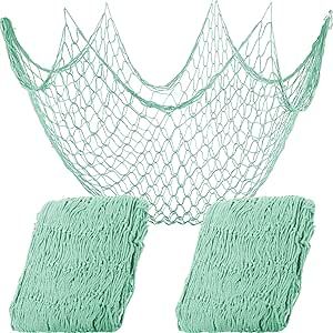 Shappy 2 Pieces Fish Net Decorative 80 x 40 Inch, Wall Hanging Fishnet for Mermaid, Pirate, Nauti... | Amazon (US)
