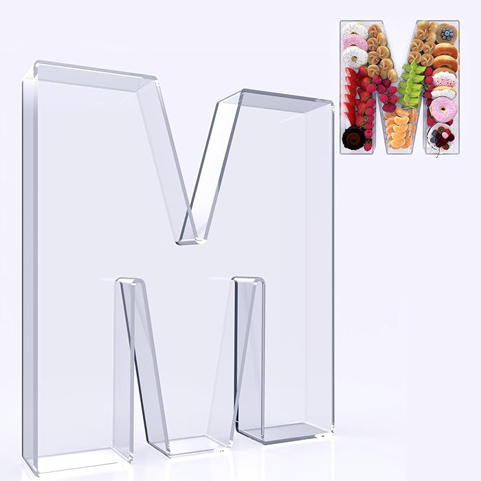 11" Acrylic Letter Charcuterie Box, Reusable Fillable Alphabet Number Shaped Form Tray for Birthd... | Amazon (US)