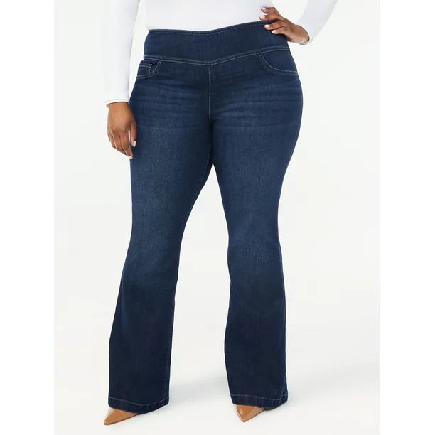 Sofia Jeans by Sofia Vergara Women's Plus Size Melisa Flare Pull-On Jeans - Walmart.com | Walmart (US)