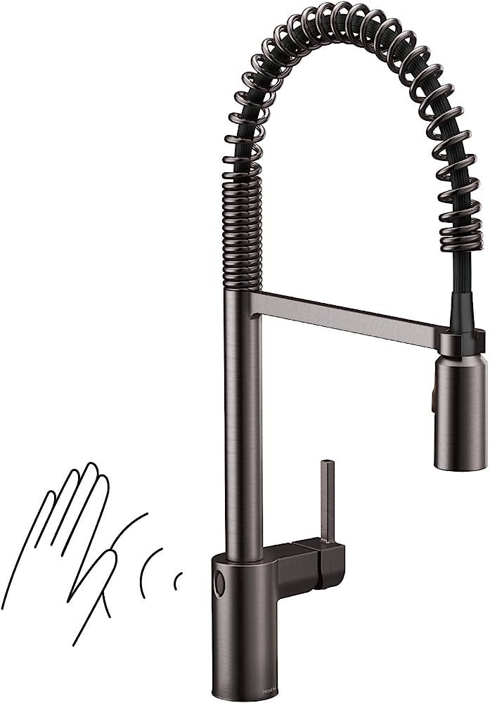 Moen Align Black Stainless Motionsense Wave Sensor Touchless One-Handle High Arc Spring Pre-Rinse... | Amazon (US)