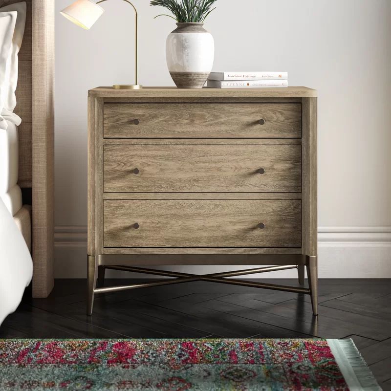 Cheetham 3 - Drawer Nightstand in Natural | Wayfair North America