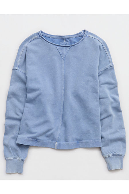 Aerie Vacay Crew Sweatshirt Women's Blue Heaven XXS | Aerie