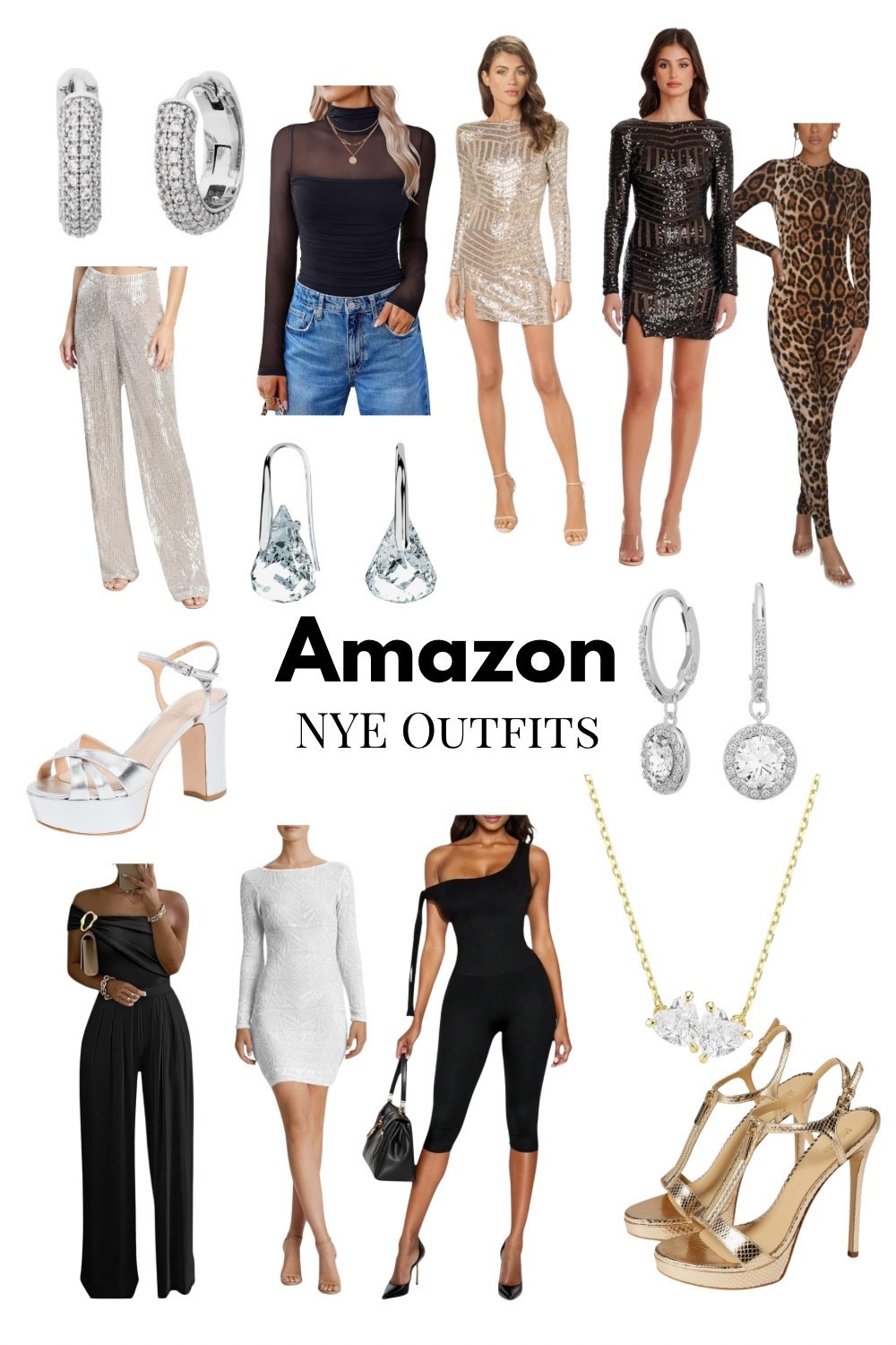 Amazon New Year’s Eve outfits!! Depending on the size and your location can arrive in time for NYE :) xoxo (I saw a video where they said the IT girls are wearing catsuits/jumpsuits, and stand out pieces like free or purple dresses or red trench coats, also consider like a black lace semi sheer jumpsuit with a black blazer!  

#LTKHoliday