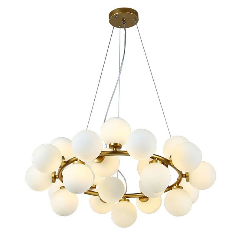 Round Glass LED Chandelier Pendant Lamp Ceiling Lamp Fixture G4 Bulbs 25-Light | Wayfair North America
