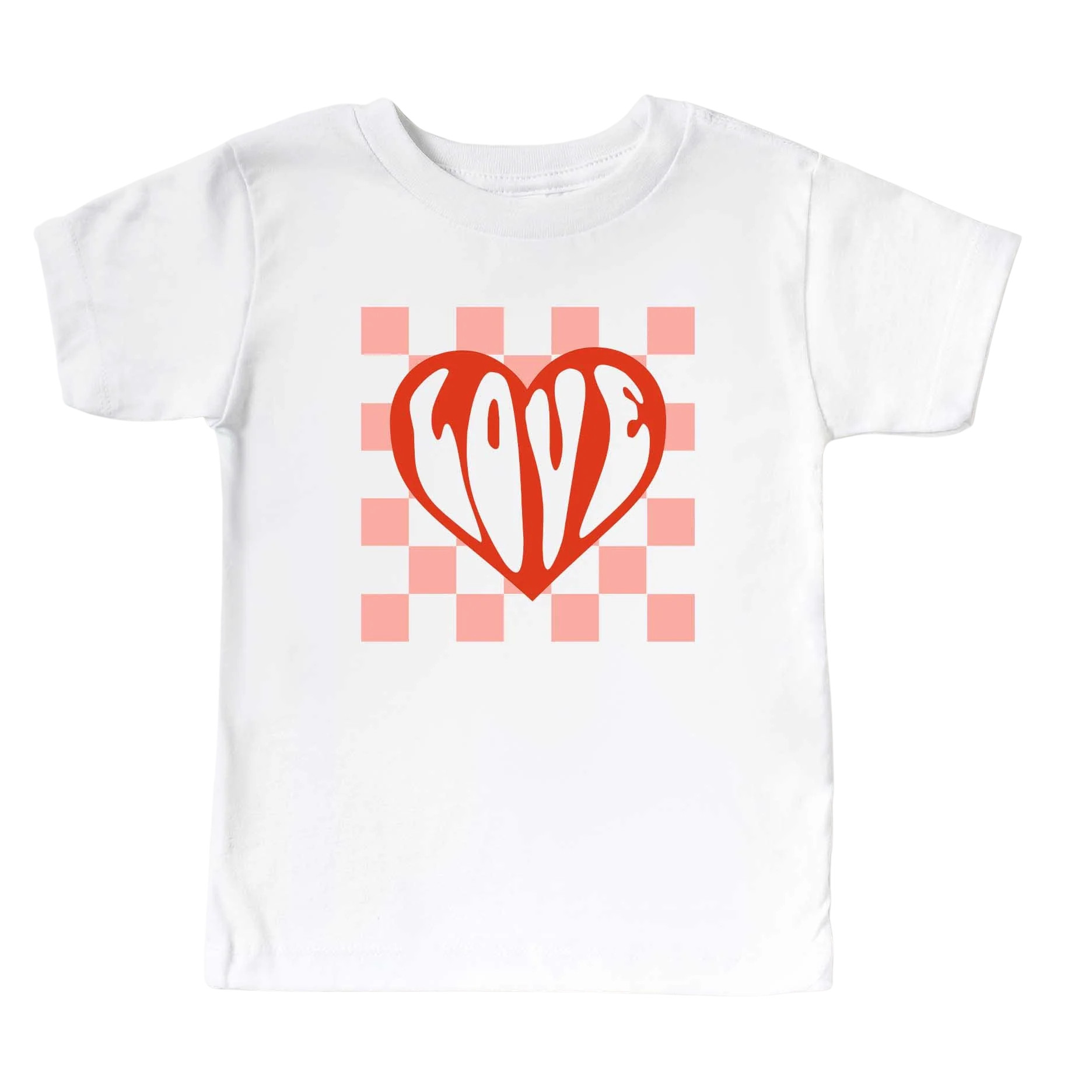 Love Check Kids Graphic Tee | White | Caden Lane
