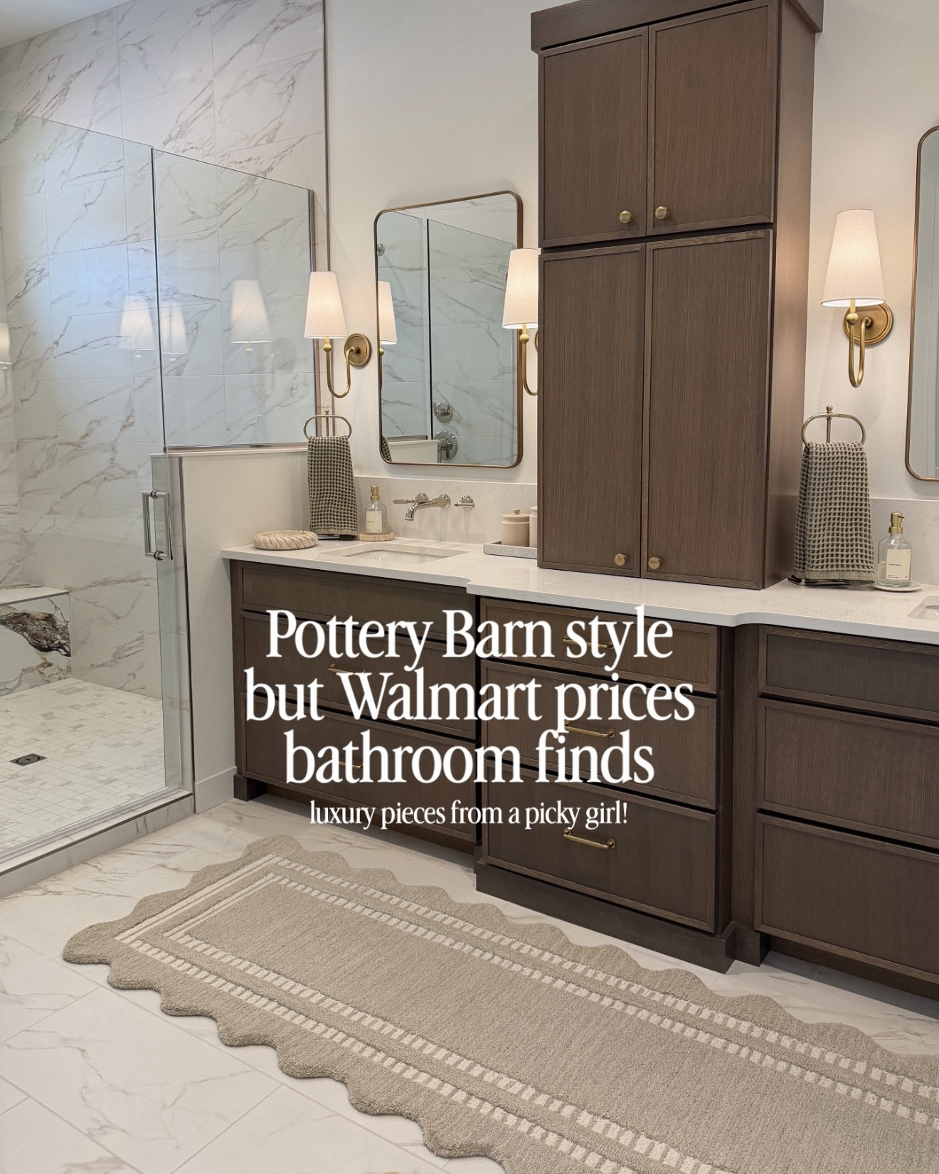 Looks like pottery barn, but on a Walmart budget 😍 These Luxe bathroom fines will have you saying OMG I should have bought this sooner!

#bathroom #boujeeonabudget #affordablehome 

#LTKSaleAlert #LTKHome