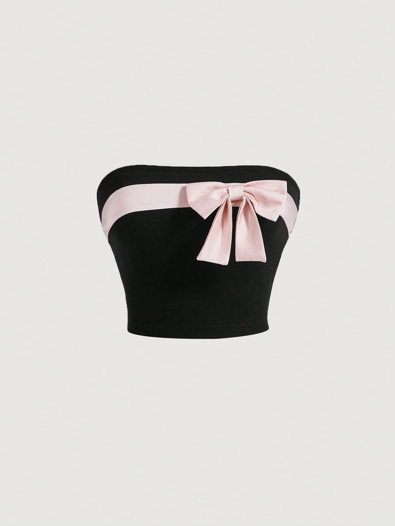 SHEIN MOD Bow Front Cropped Slim Fit Tube Top | SHEIN