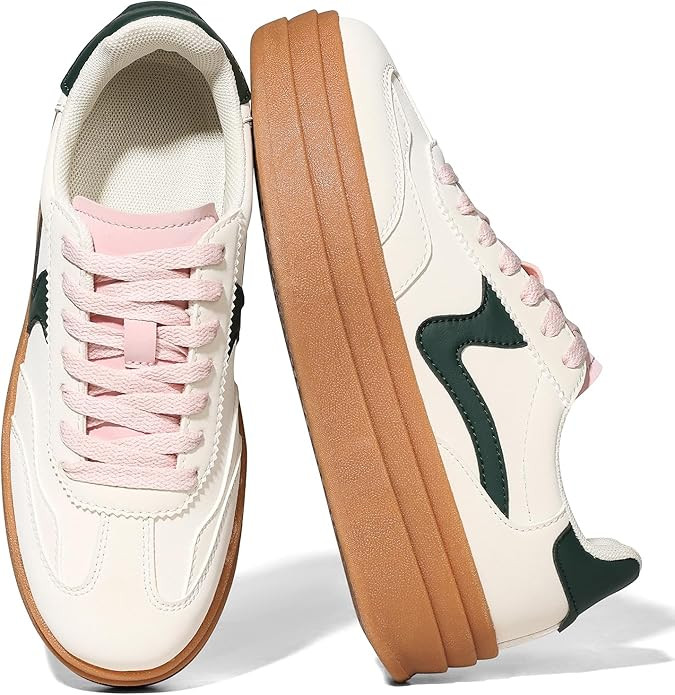 Tscoyuki Platform Women's Fashion Sneakers Casual Spring Shoes Non Slip Lightweight Walking Shoes... | Amazon (US)